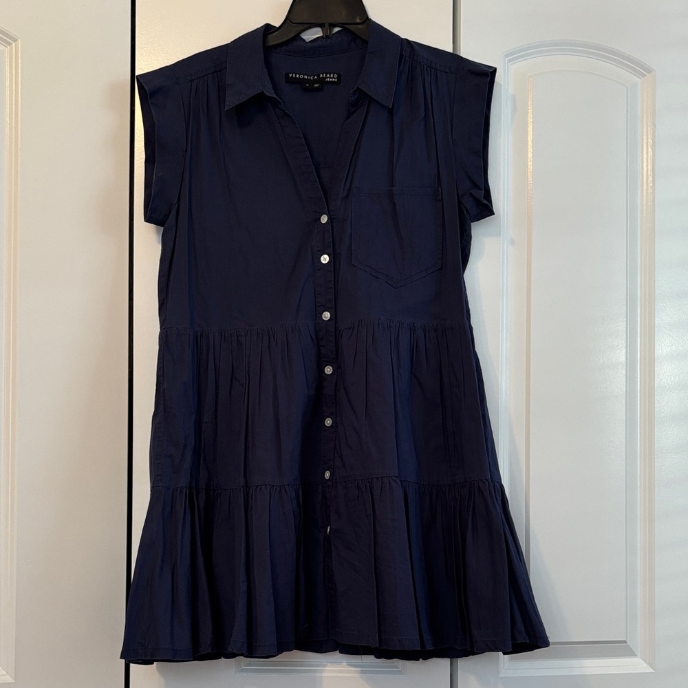 Veronica Beard “Trisha” Navy Blue Button-Down Women's dress, medium